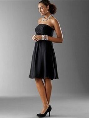 Strapless Chiffon Black Cocktail Dress